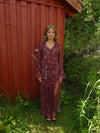 Amy maxi dress with flower pattern - Purple/winered