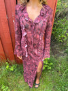 Amy maxi dress with flower pattern - Purple/winered