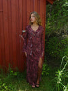 Amy maxi dress with flower pattern - Purple/winered