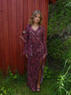 Amy maxi dress with flower pattern - Purple/winered