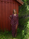 Amy maxi dress with flower pattern - Purple/winered