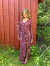 Amy maxi dress with flower pattern - Purple/winered