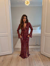 Amy maxi dress with flower pattern - Purple/winered