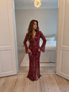 Amy maxi dress with flower pattern - Purple/winered