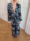Floral dress with flowers - Navy/white
