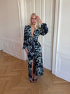 Floral dress with flowers - Navy/white