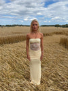 Saxo dress with lace details – Light yellow