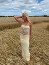Saxo dress with lace details – Light yellow