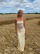 Saxo dress with lace details – Light yellow