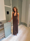 Tulla dress with lace pattern - Brown