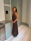 Tulla dress with lace pattern - Brown