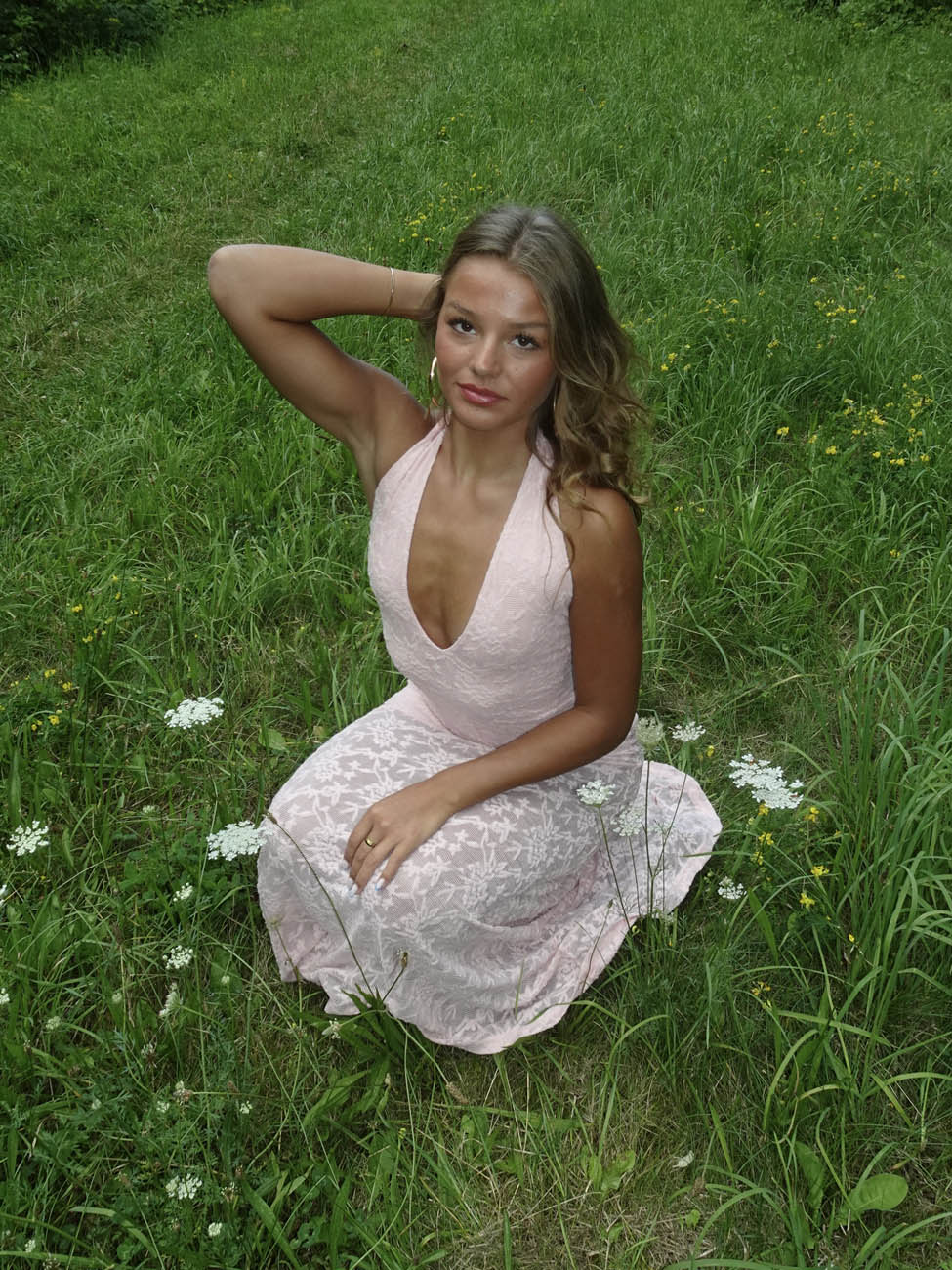 Tulla dress with lace - Light pink
