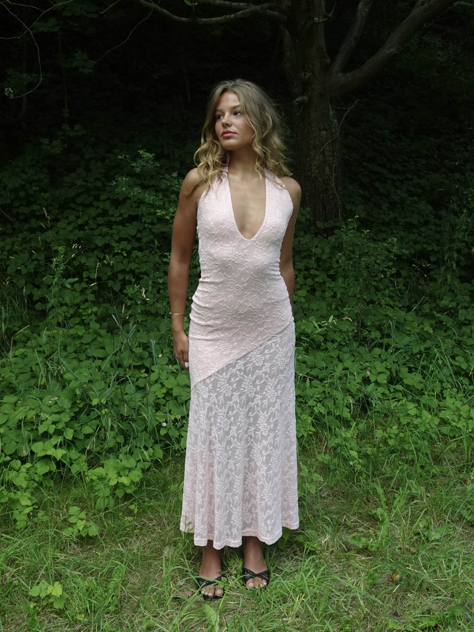 Tulla dress with lace - Light pink