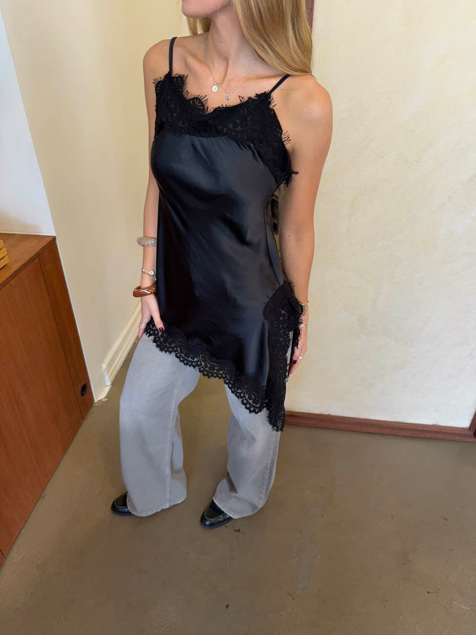 Dixie dress with lace - Black