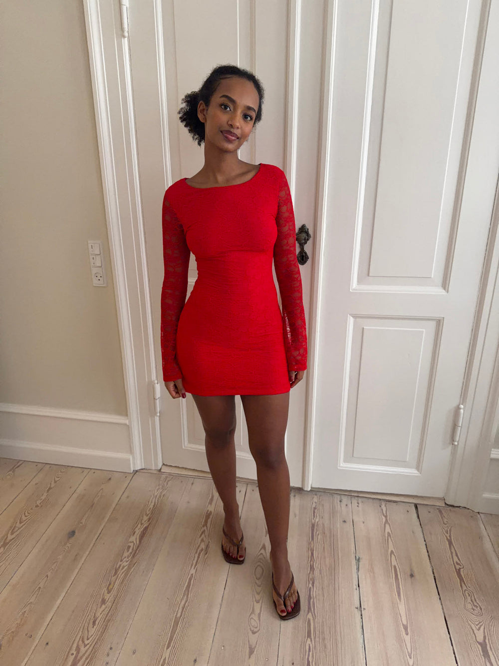 Salline Lace Dress - Red