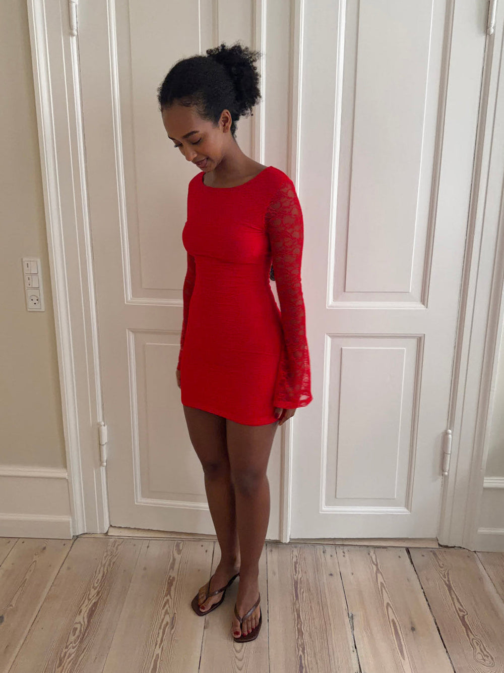 Salline Lace Dress - Red