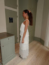 Daicy dress with ruffles - White