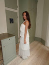 Daicy dress with ruffles - White
