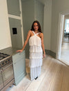 Daicy dress with ruffles - White