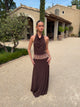 Skyla maxi dress with open back - Brown