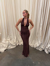 Sotina dress with glitter - Brown