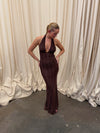 Sotina dress with glitter - Brown
