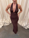 Sotina dress with glitter - Brown