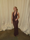 Sotina dress with glitter - Brown