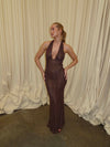 Sotina dress with glitter - Brown
