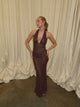 Sotina dress with glitter - Brown