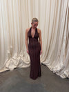 Sotina dress with glitter - Brown