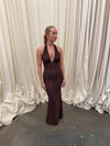 Sotina dress with glitter - Brown