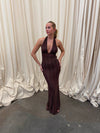 Sotina dress with glitter - Brown