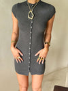 Scandivv dress with buttons - Grey