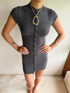 Scandivv dress with buttons - Grey