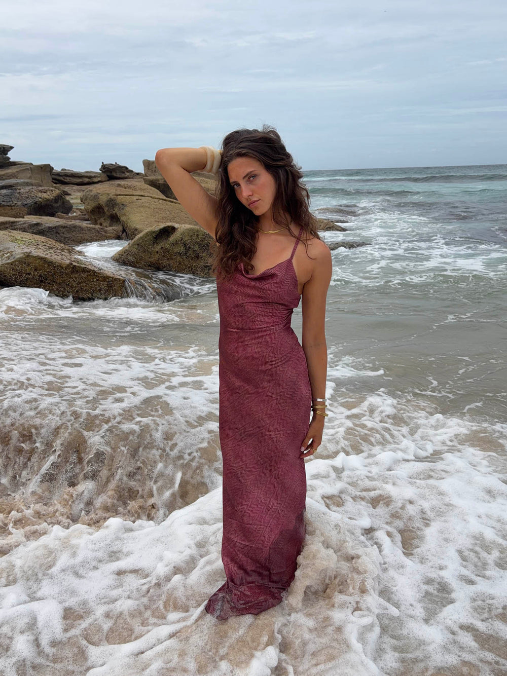 Kianna dress with pattern - Red
