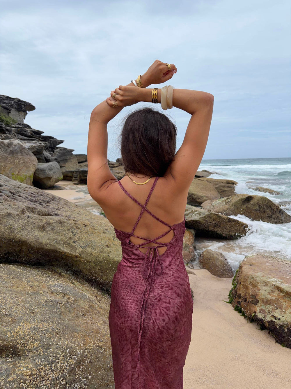 Kianna dress with pattern - Red