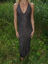 Sienna dress with pattern – Brown/Grey