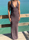Sienna dress with pattern – Brown/Grey