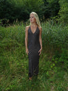 Sienna dress with pattern – Brown/Grey