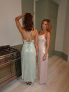 Jullie dress with sequins - Sage green