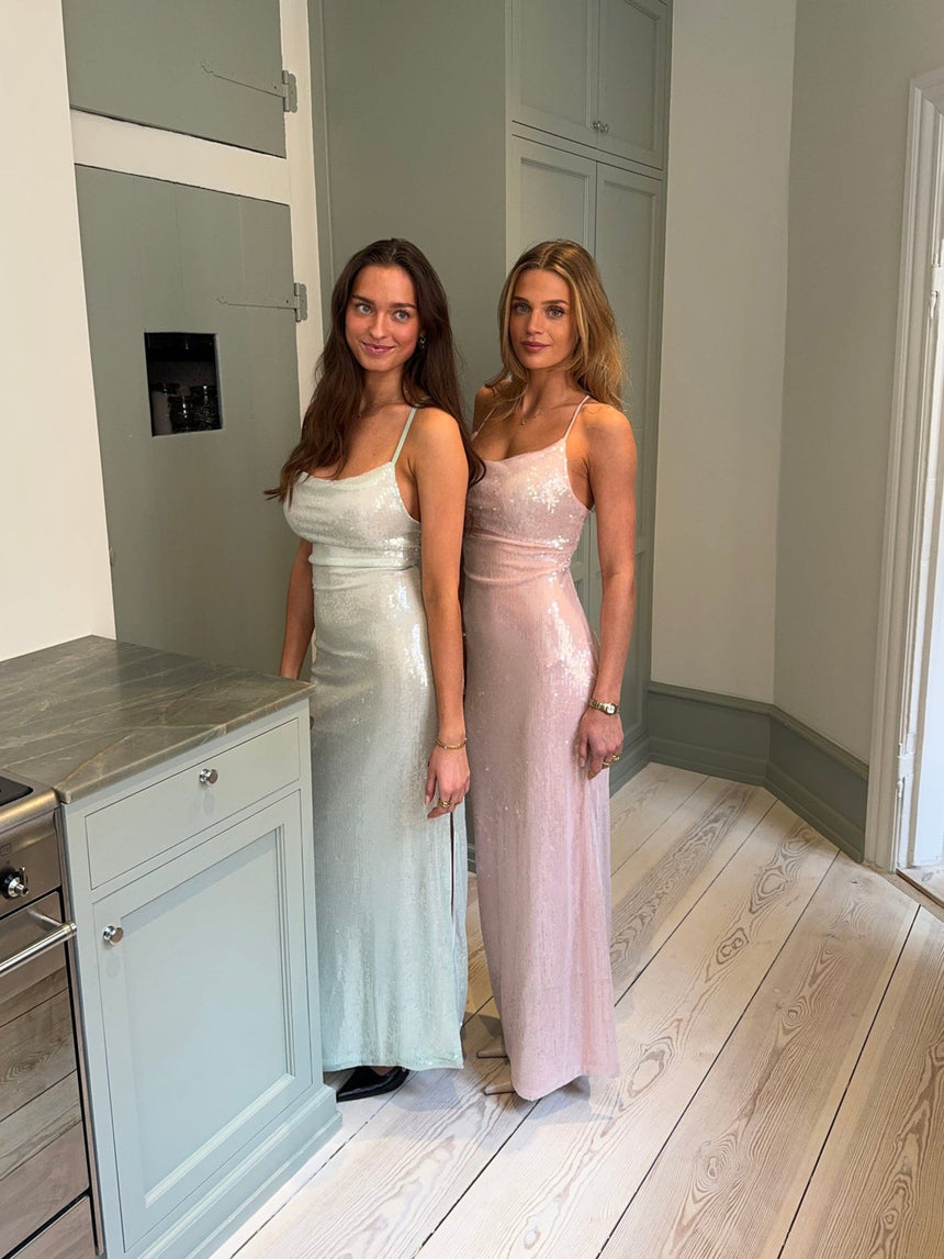 Jullie dress with sequins - Sage green