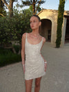 Brutona dress with sequins - Beige