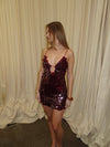 Janaka dress with sequins - Burgundy
