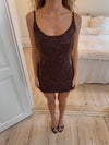 Brutona dress with sequins - Brown
