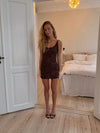 Brutona dress with sequins - Brown