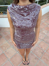 Gabriella dress with sequins - Purple
