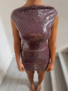 Gabriella dress with sequins - Purple