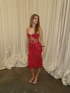 Shakira dress with pearls - Red