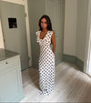 Luna dress with polka dots - White/black